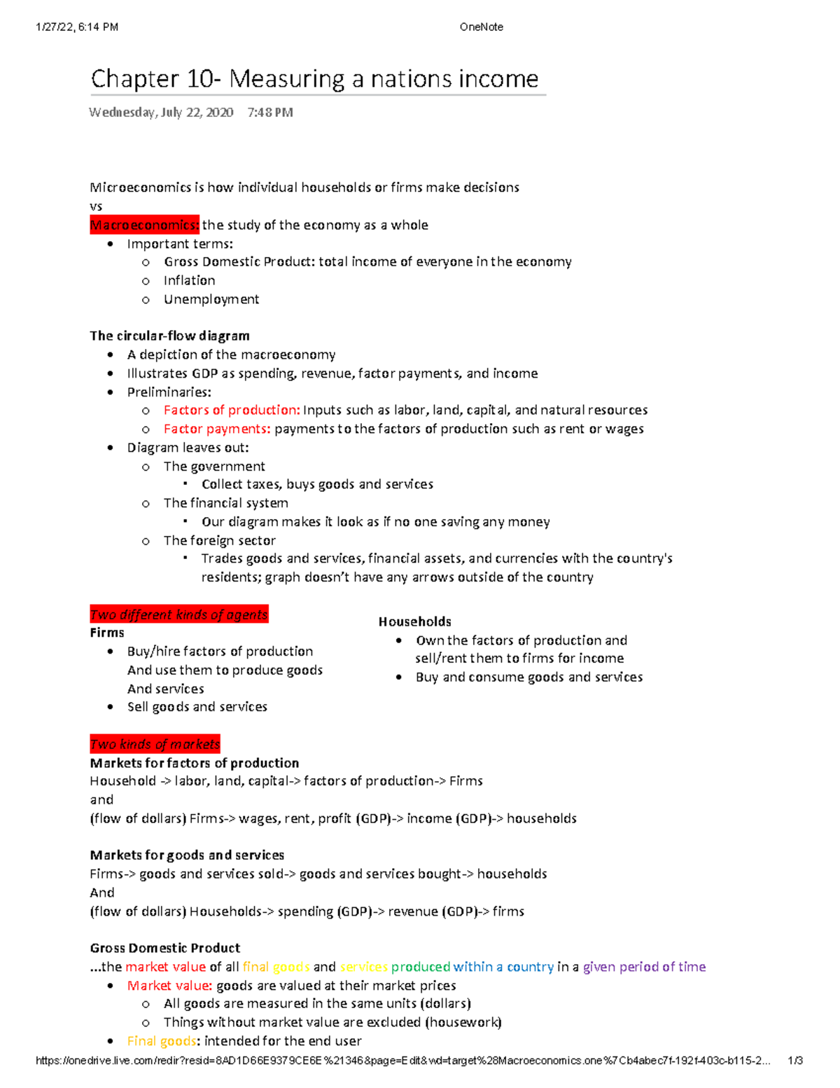 Chapter 10 - Measuring A Nations Income - 1/27/22, 6:14 PM OneNote ...