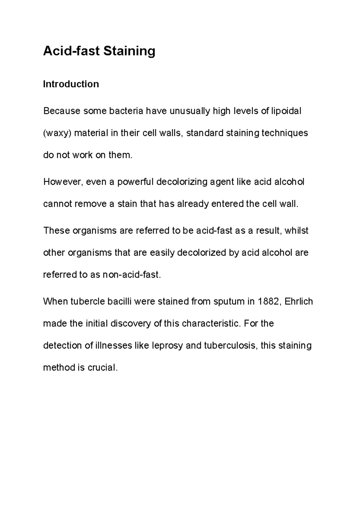 Acid fast staining Dinesh Patel Acidfast Staining Introduction Because some bacteria have