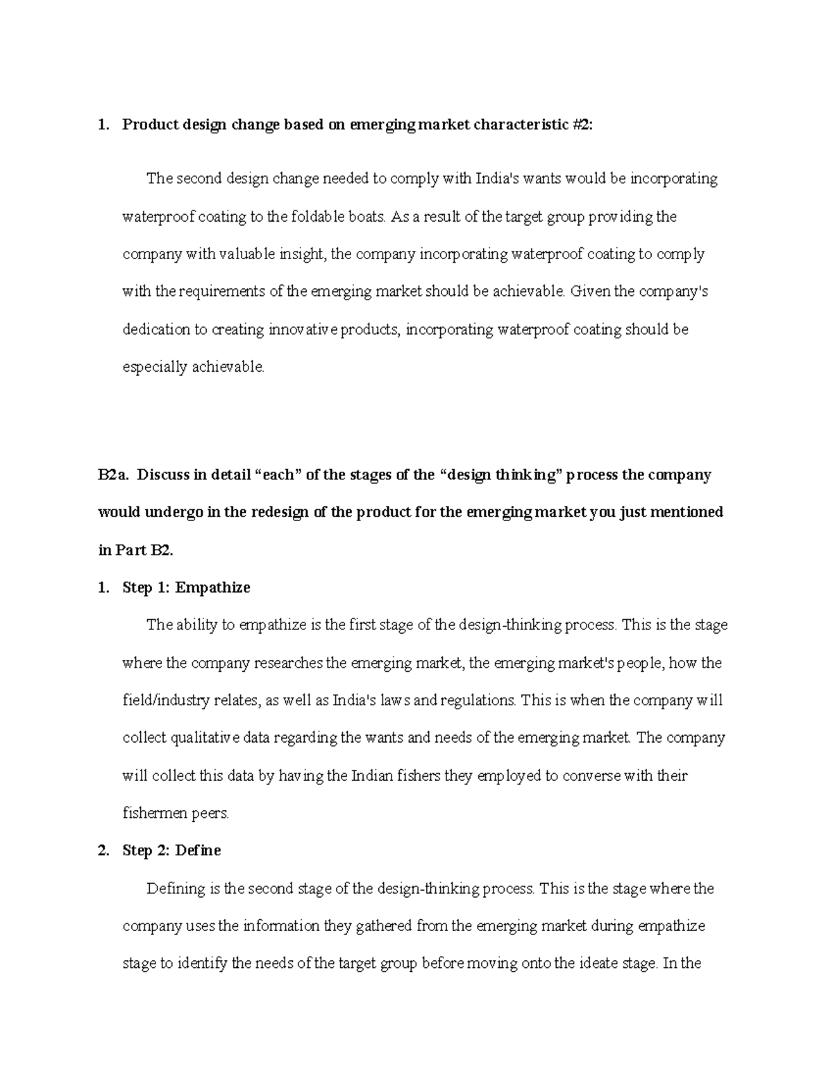 D081 - QBM2 Task 1 Market Entry Overview Part 2 - 1. Product design ...