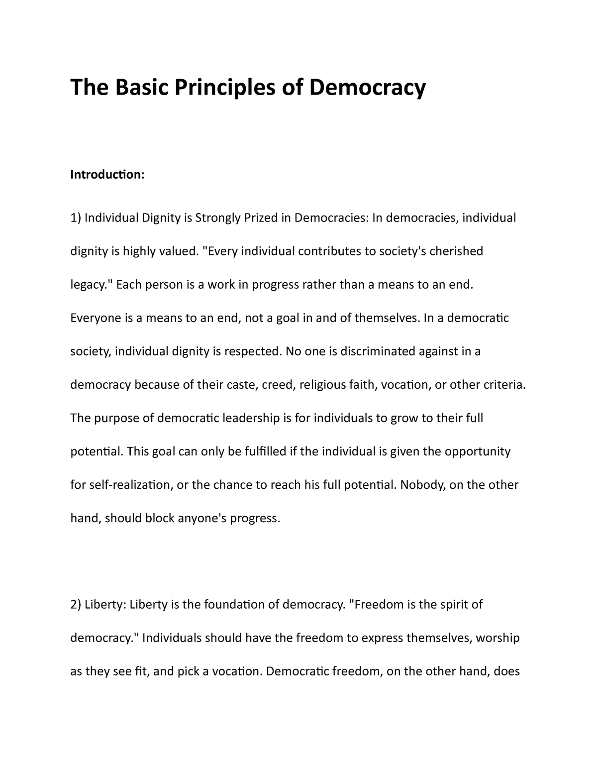 The Basic Principles Of Democracy - The Basic Principles Of Democracy ...