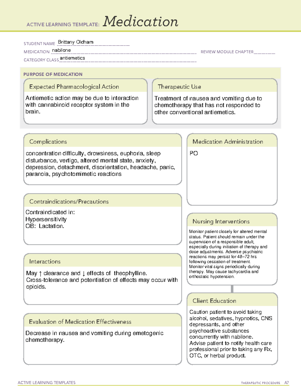 N Medications 1 - G. Gouda - STUDENT NAME ...