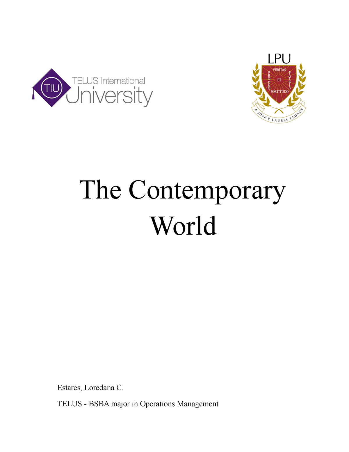 The Contemporary World - Business Administration - Studocu