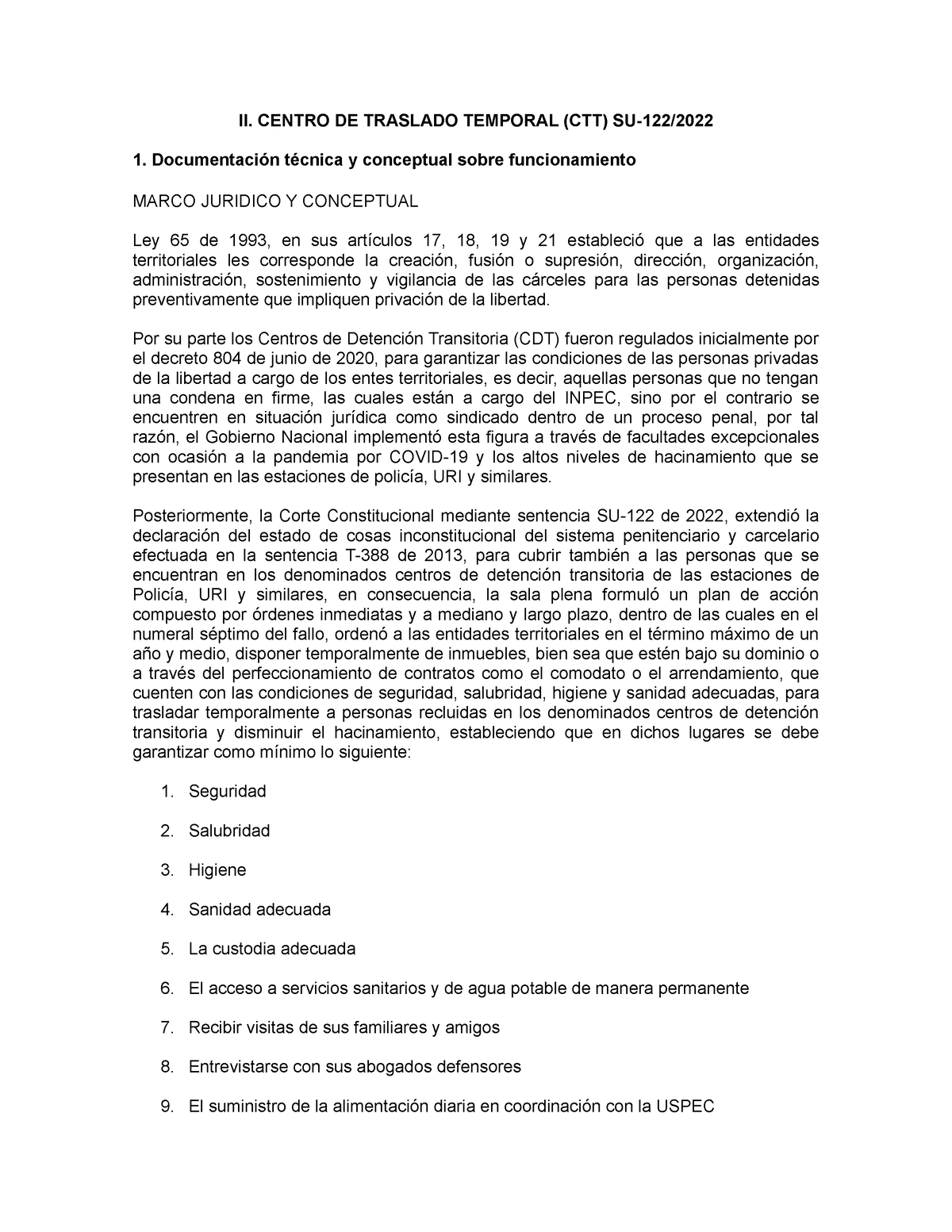 Fundamento CDT - CDT - II. CENTRO DE TRASLADO TEMPORAL (CTT) SU-122/ 1 ...