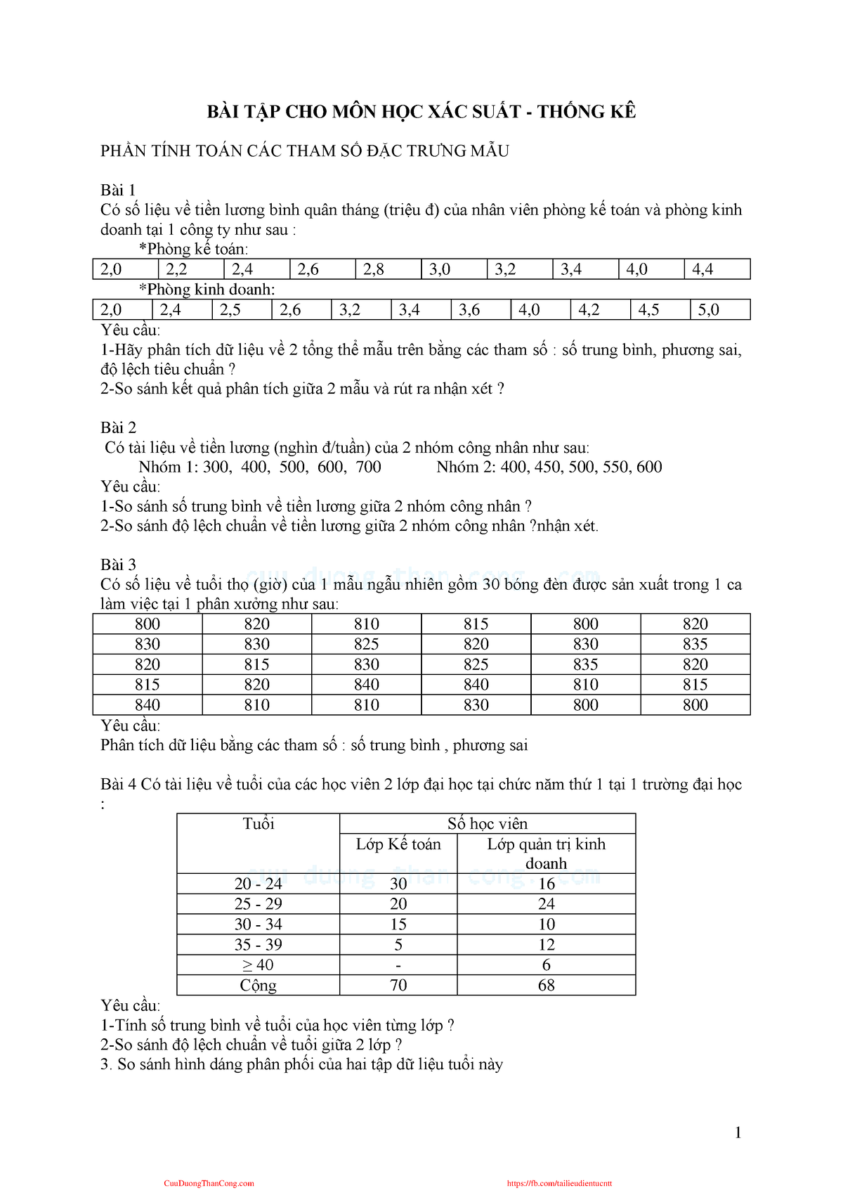 Xac-suat-thong-ke Utf-8 Bai-tap-cua-chuong-mo-dau-va-phan-xs-can-ban ...