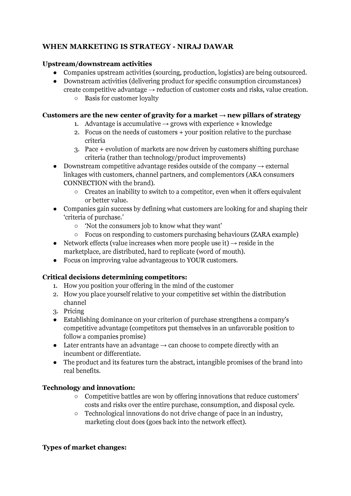 MKTG Midterm Study Guide - WHEN MARKETING IS STRATEGY - NIRAJ DAWAR ...