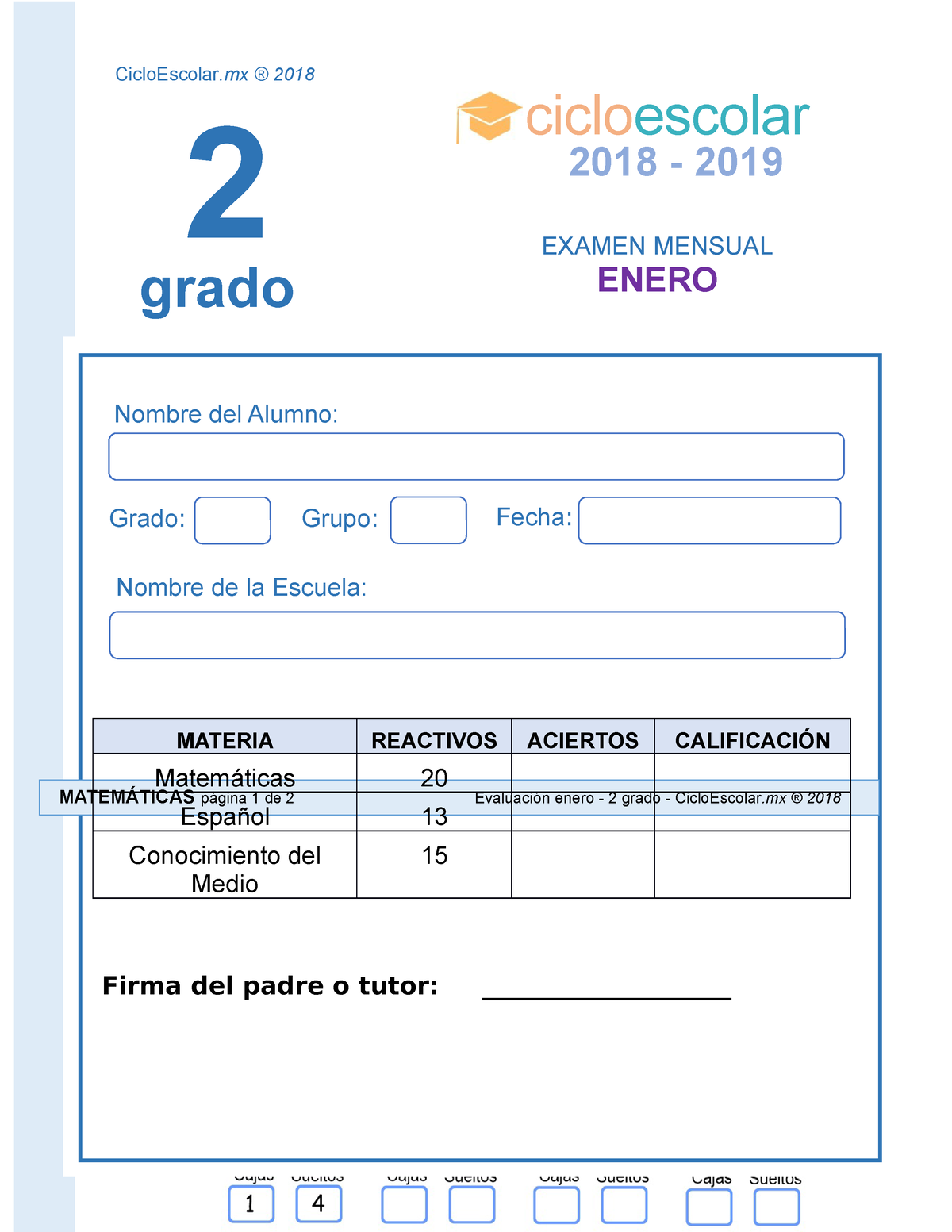 Examen Segundo Grado Enero B2 2018-2019 - 1 Al 3.- Daniela Atiende Una ...