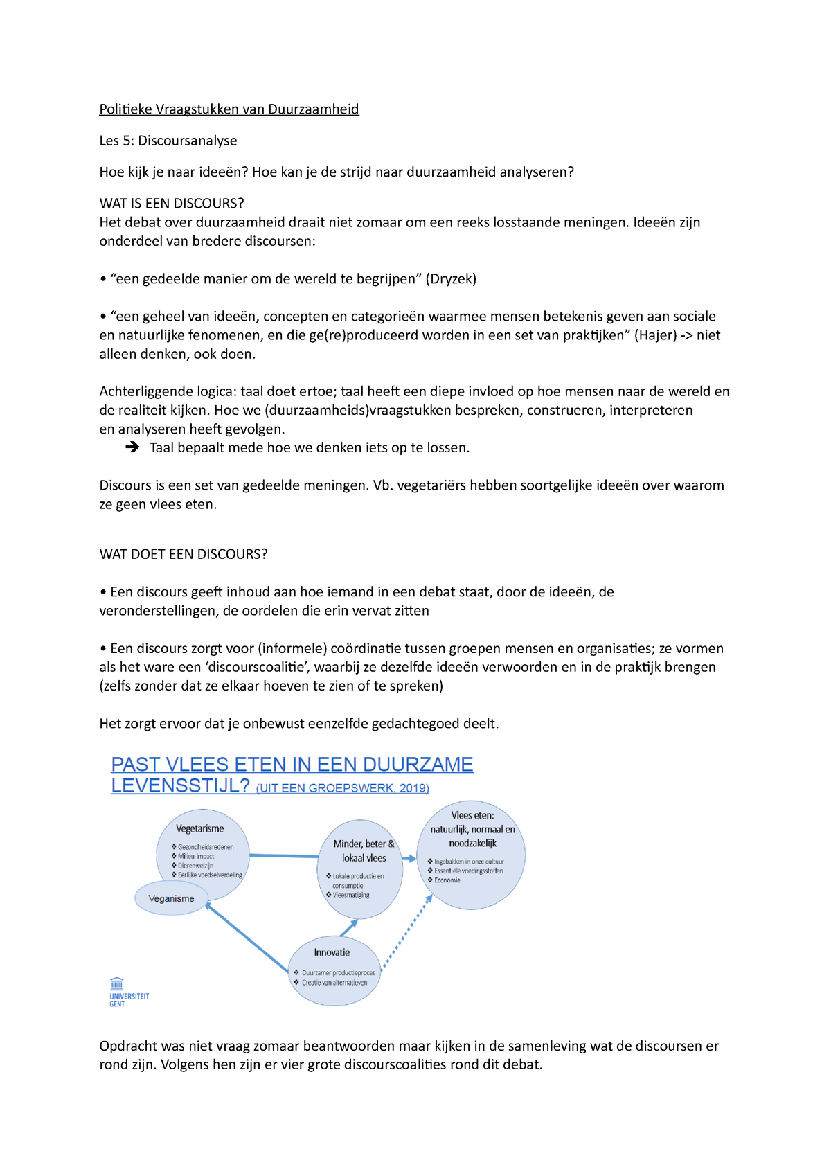 Duurzaamheid Les 5 - Aantekeningen En Slides Van Les 5 - Politieke ...