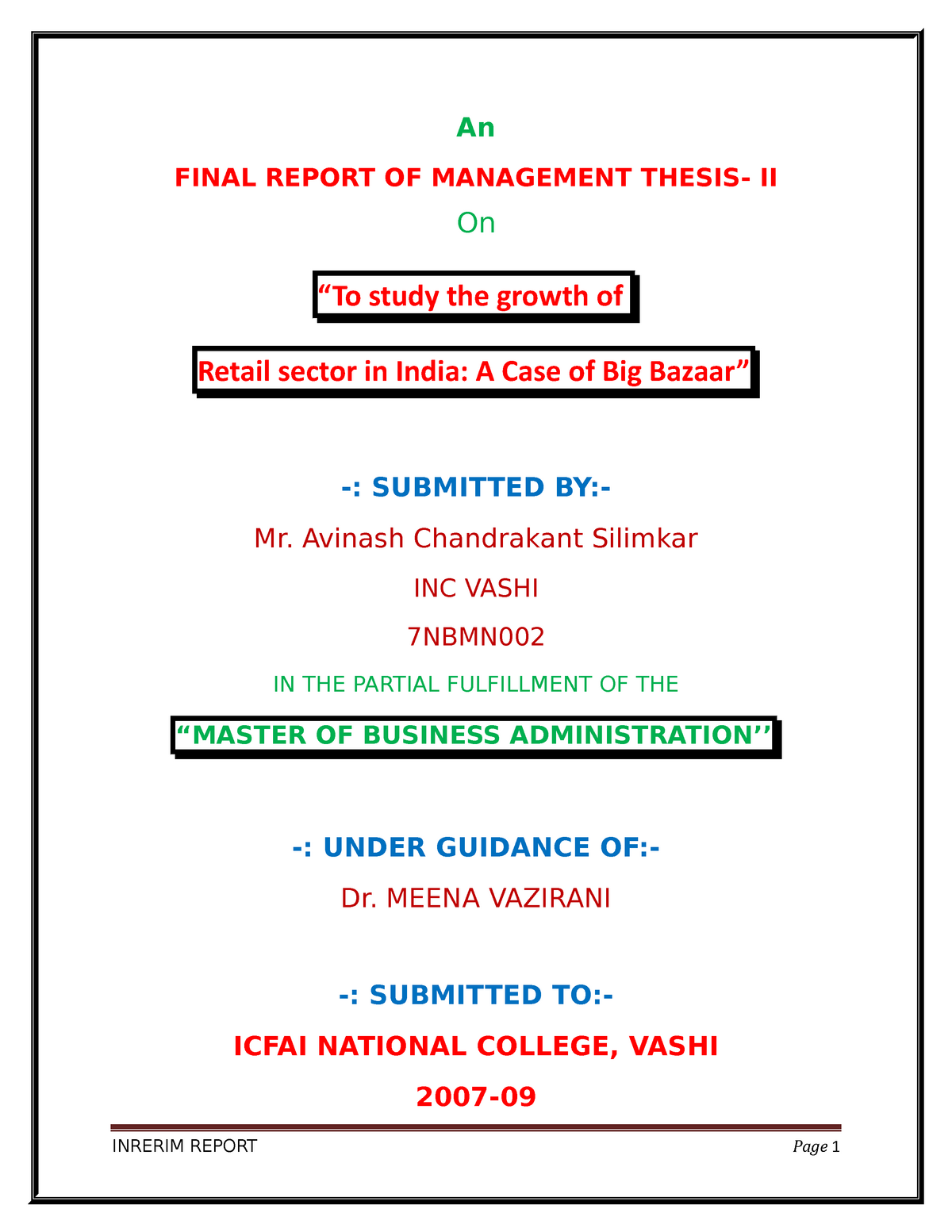 retail management case study big bazaar