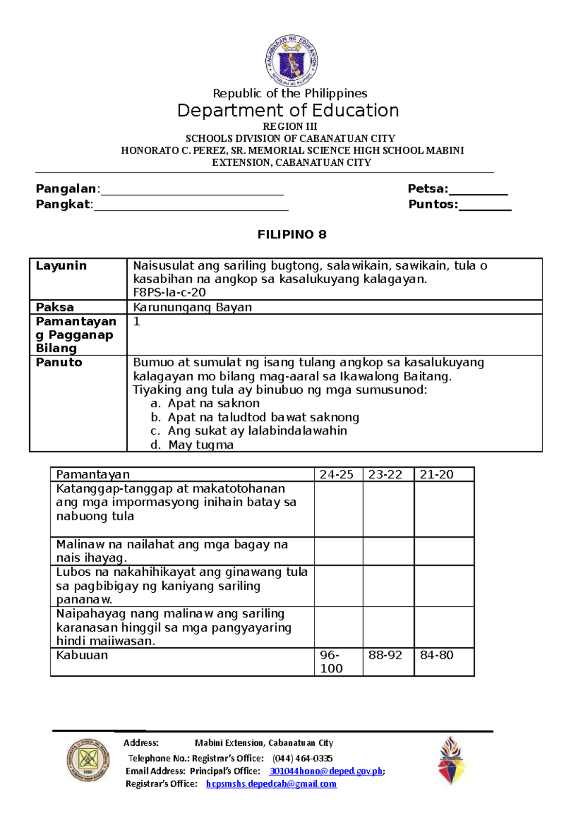 Random stuff n things - Republic of the Philippines Department of ...