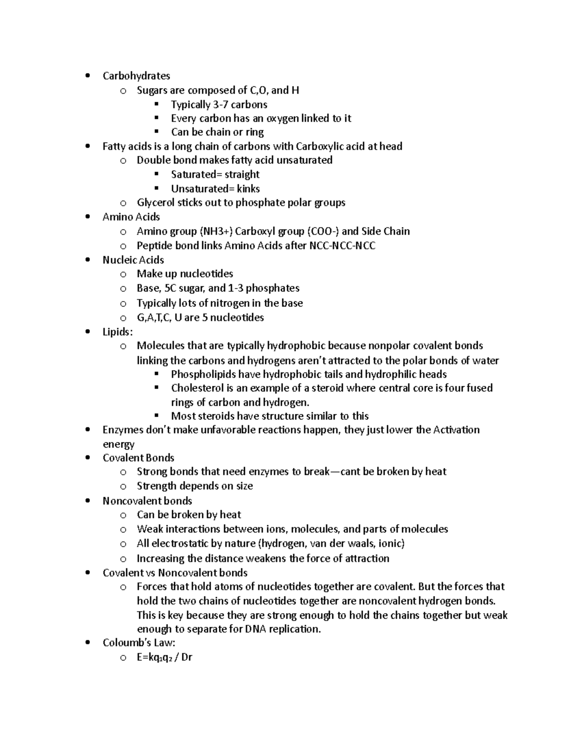 Biochemistry Test 1 - All Lectures For Biochem Test 1 With Dr. B ...