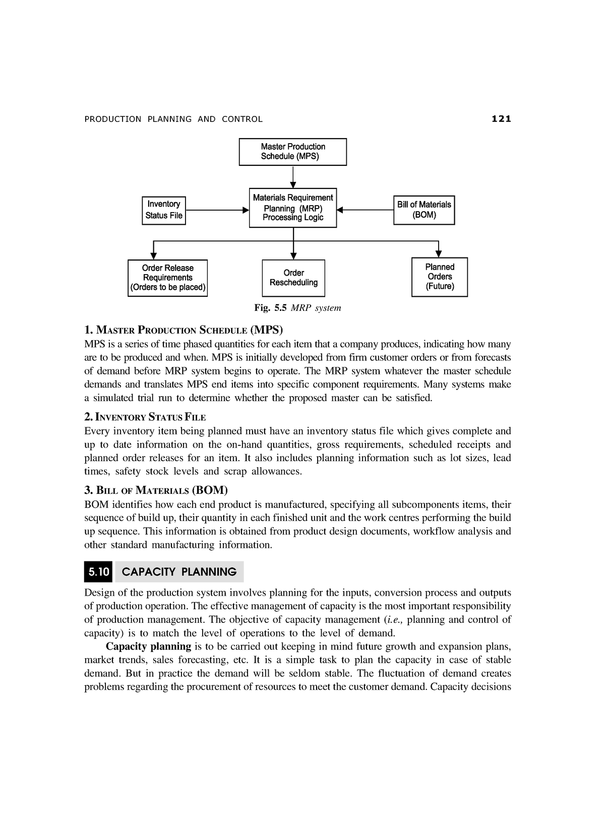 TQM 22 - TQM 22 notes - PRODUCTION PLANNING AND CONTROL 121 Fig. 5 MRP ...