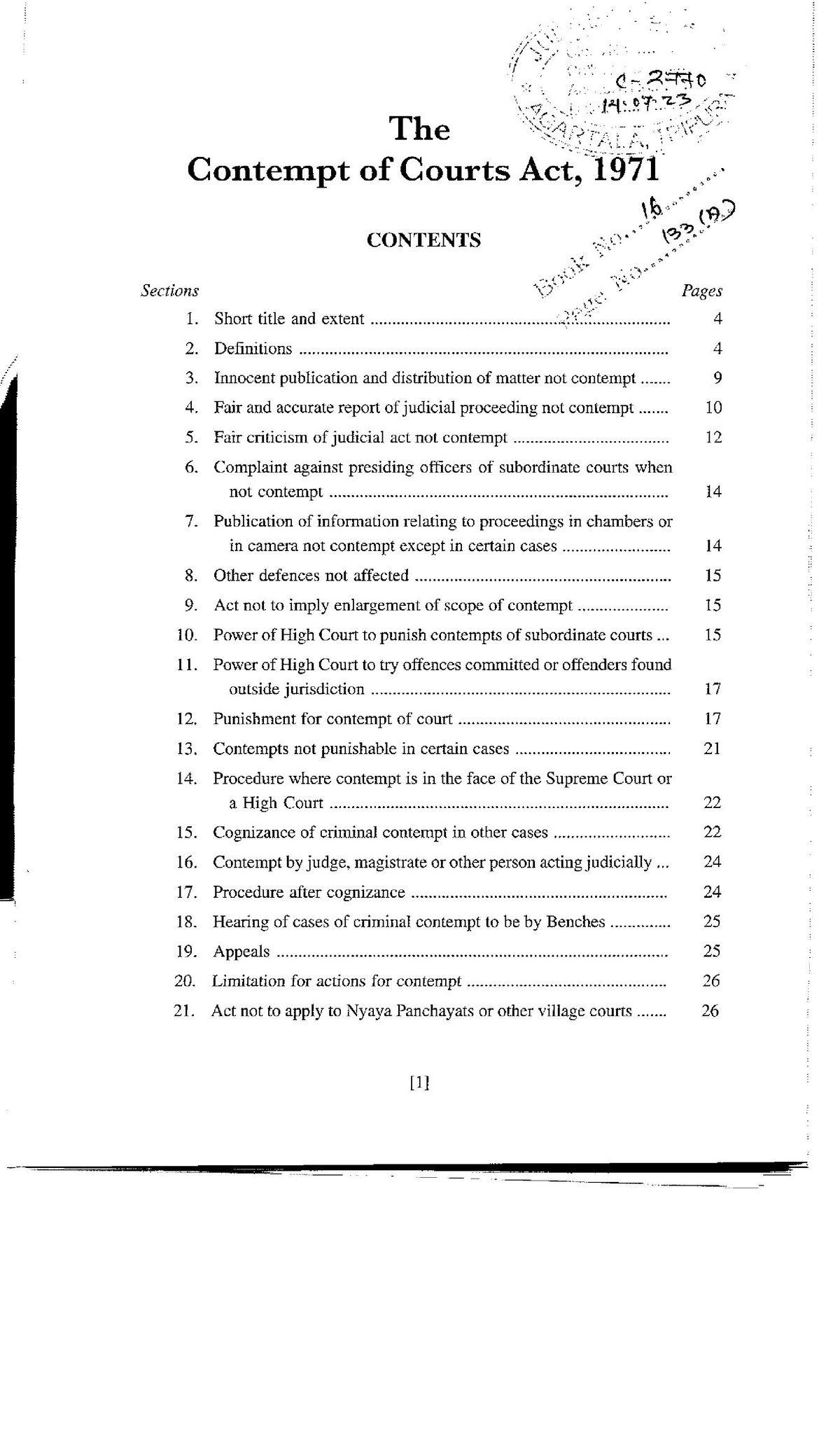 Contempt Of Courts Act, 1971 - 3 Year LL.B - Studocu