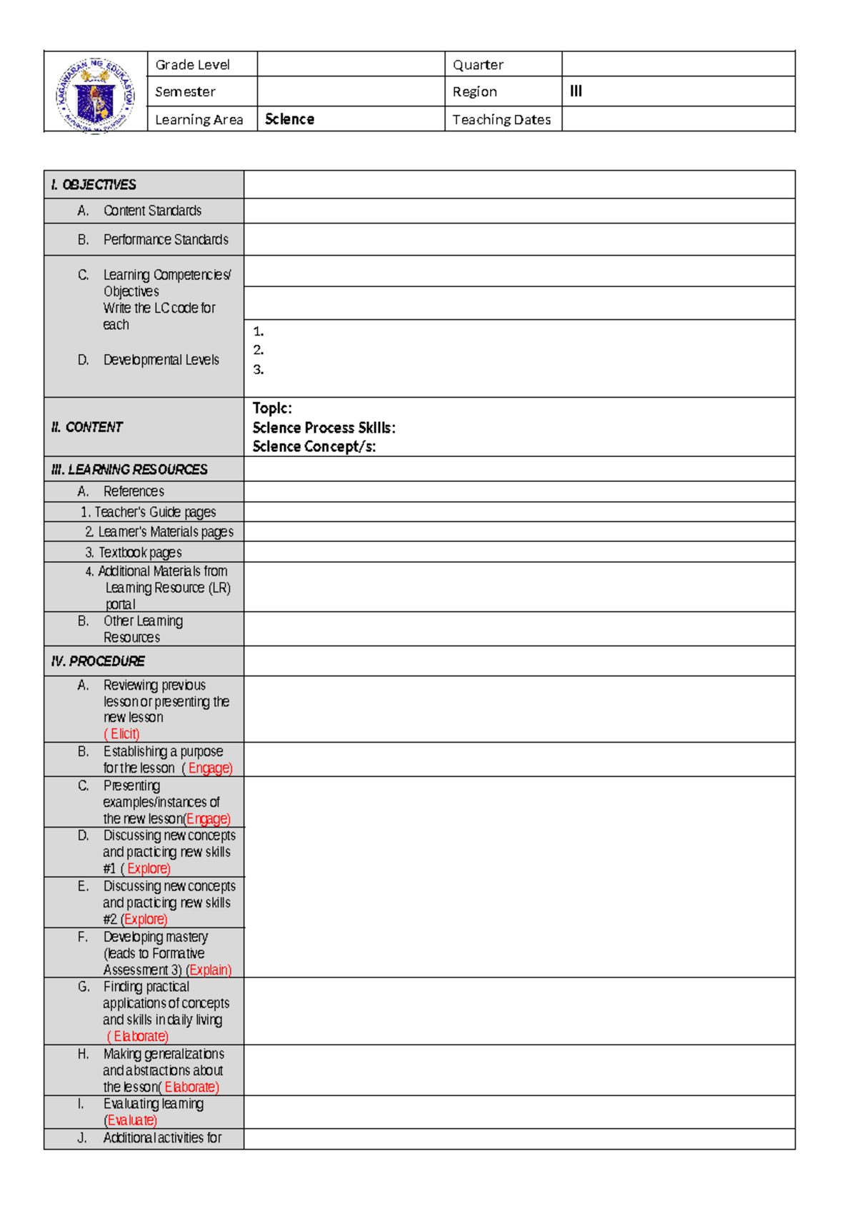 DLP-template-Dep Ed - Bsnsjs - Grade Level Quarter Semester Region III ...