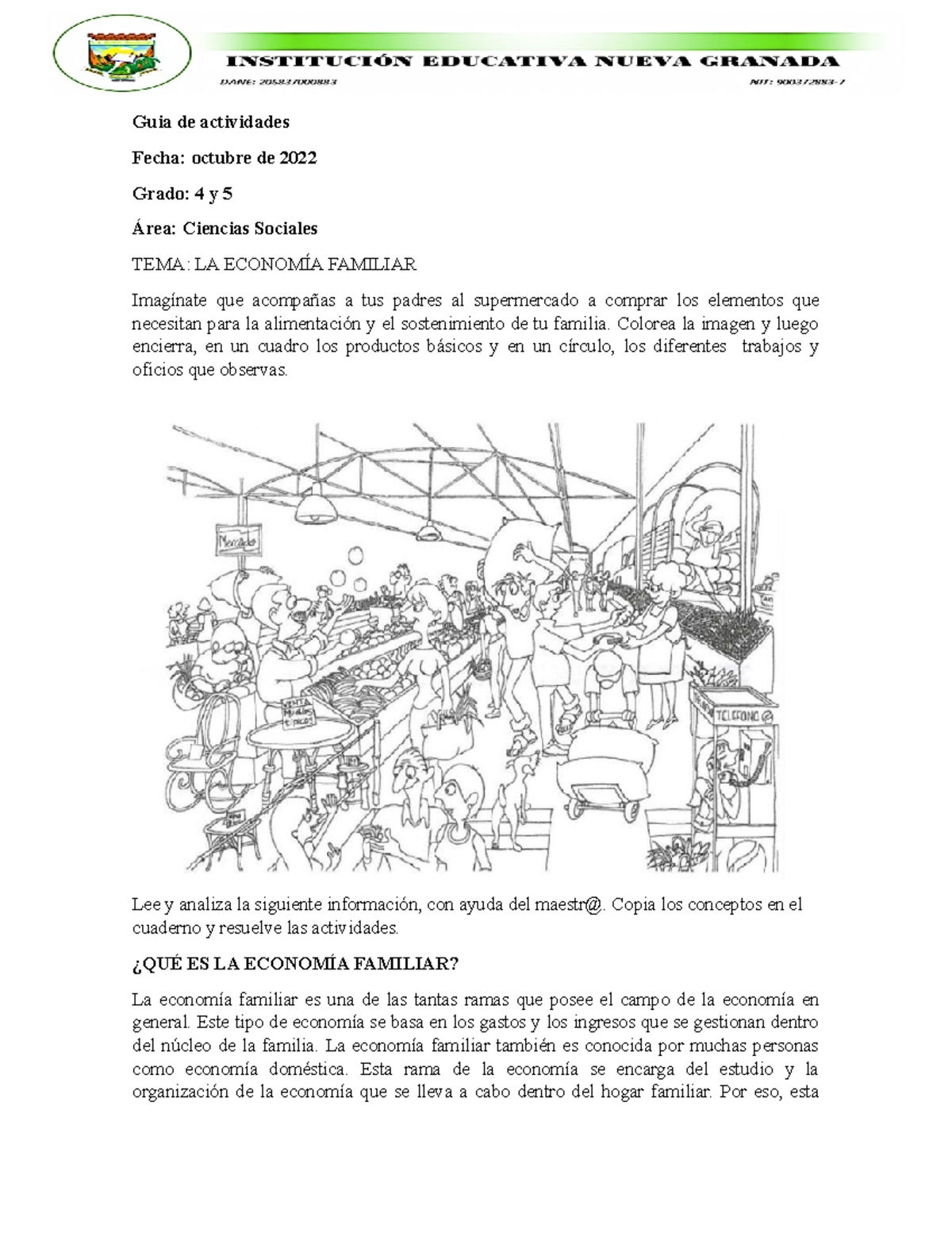 Taller de Sociales grados 4 y 5 para enviar - Guia de actividades Fecha ...
