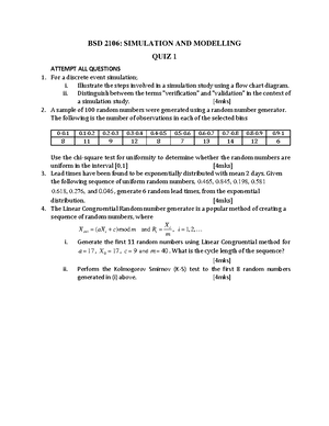 Simulation and modelling - Reg no :19/ Name : odhiambo elvis ochieng ...