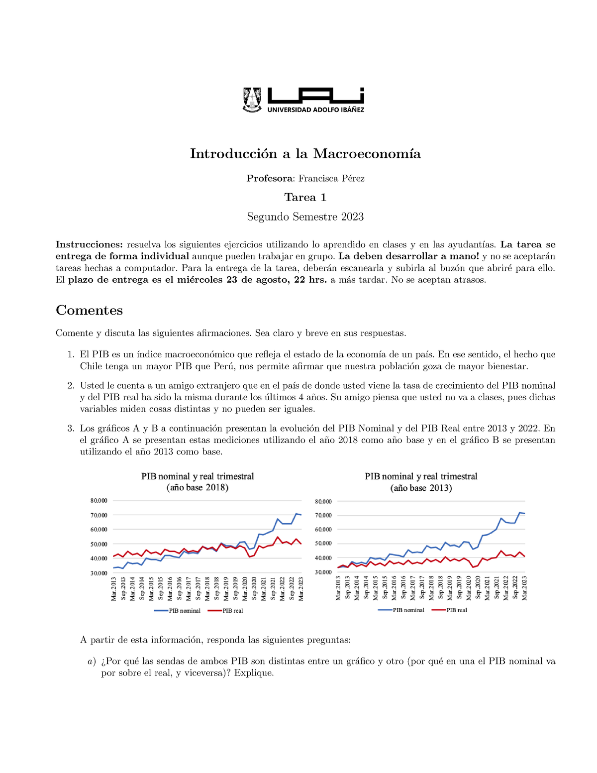 IAMA - Tarea 1 - Introducci ́on A La Macroeconom ́ıa Profesora ...