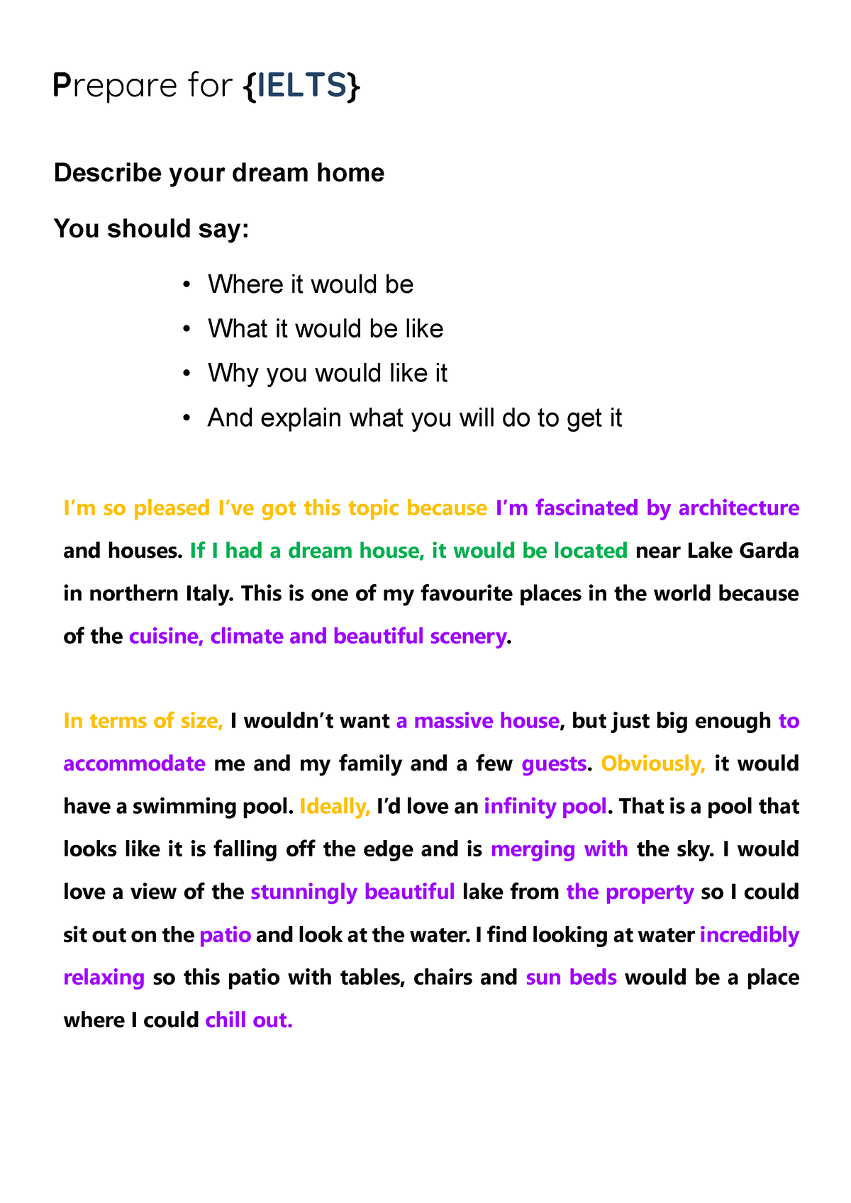 dream house essay ielts