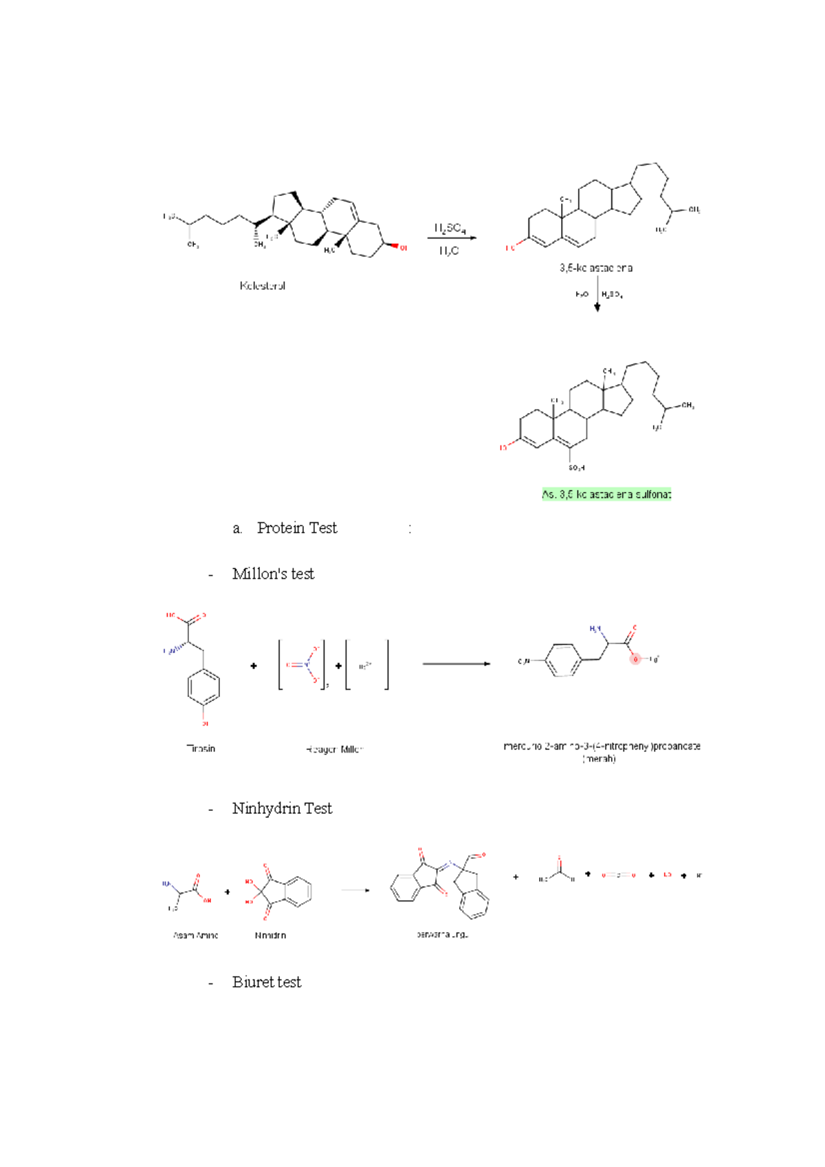 Millon's test - Millon's test - a. Protein Test : - Millon's test ...