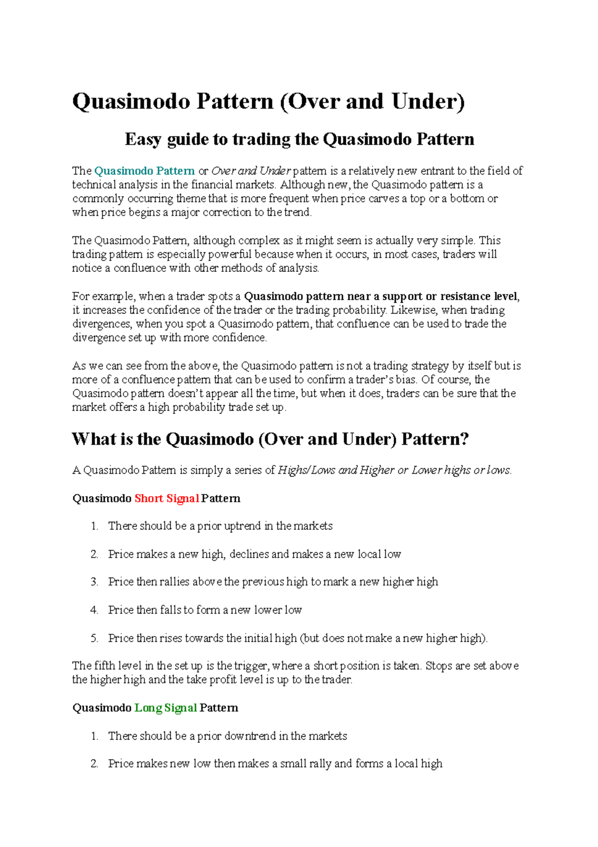 Pdfcoffee - Very important - Quasimodo Pattern (Over and Under) Easy ...