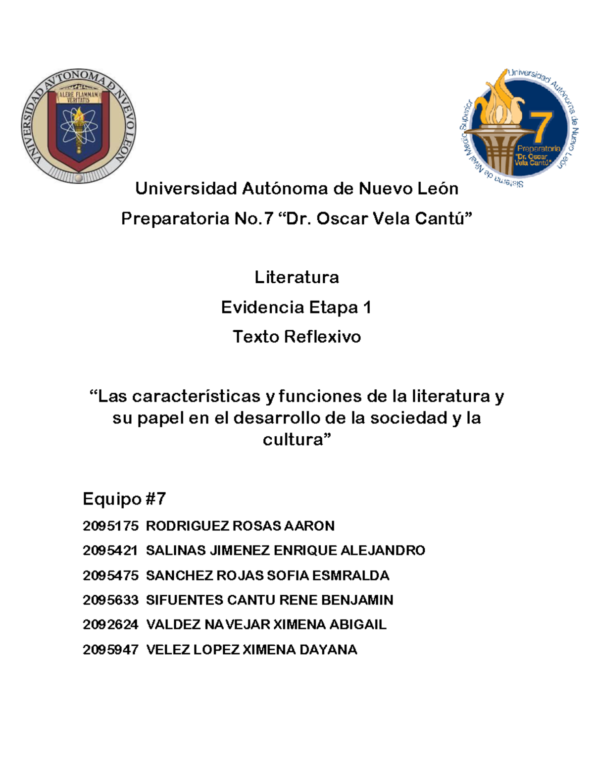 Equipo 7 Evidencia 1 Literatura - Universidad Autónoma de Nuevo León ...