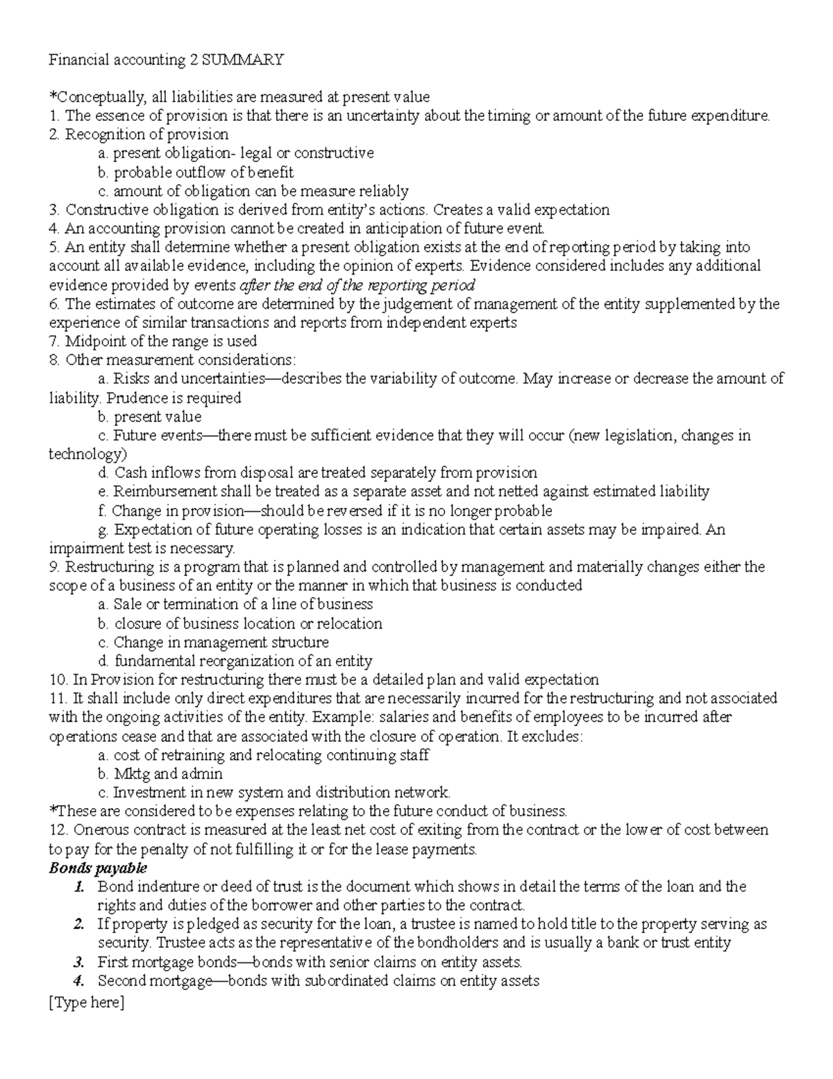 Financial Accounting 2 Summary Financial Accounting 2 Summary Financial ...