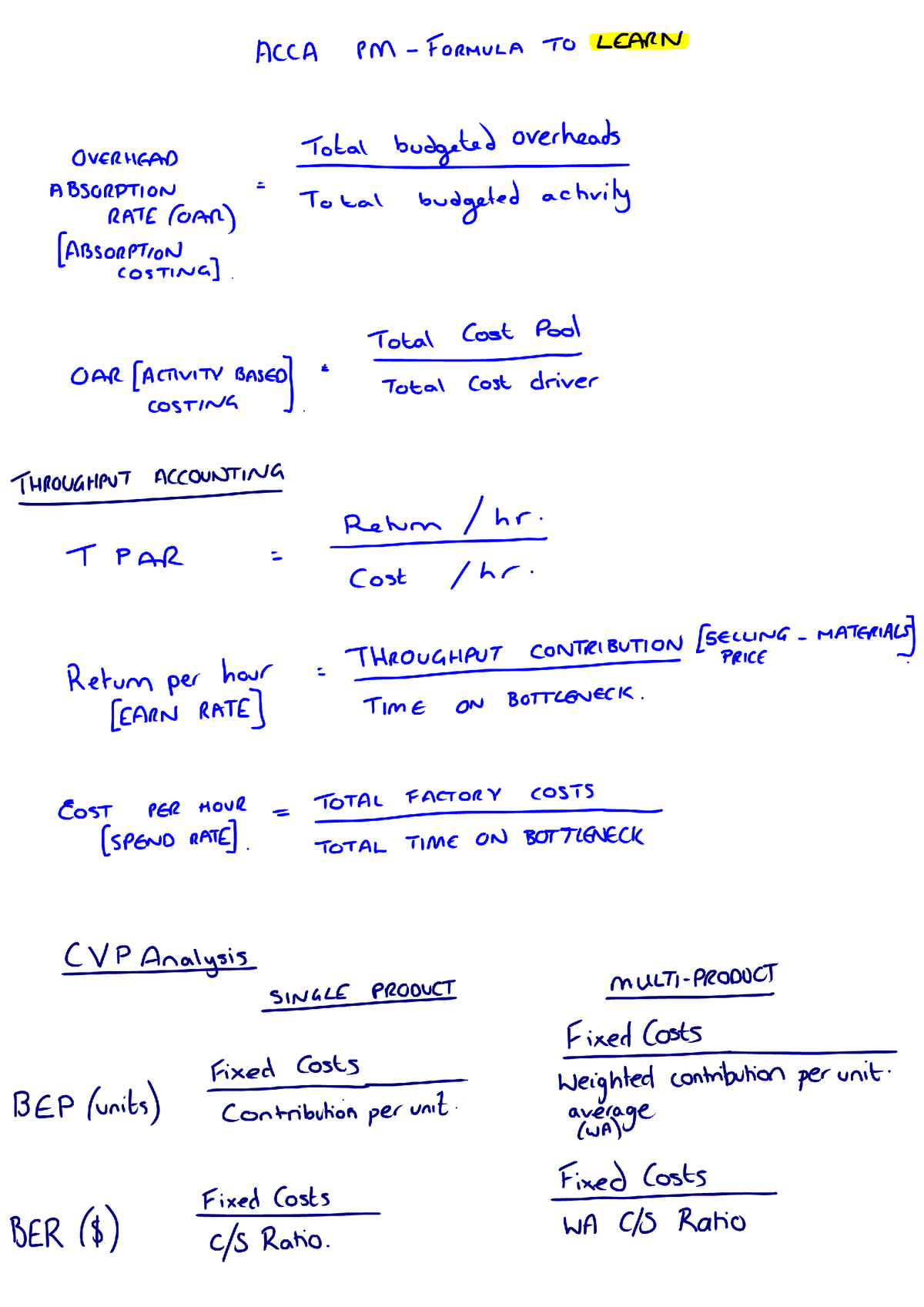 acca-pm-formula-to-learn-per0001-studocu