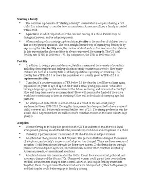 SOC214 Fall2023 Chapter 2 Outline - SOC 214 (Fall 2023) The Family ...