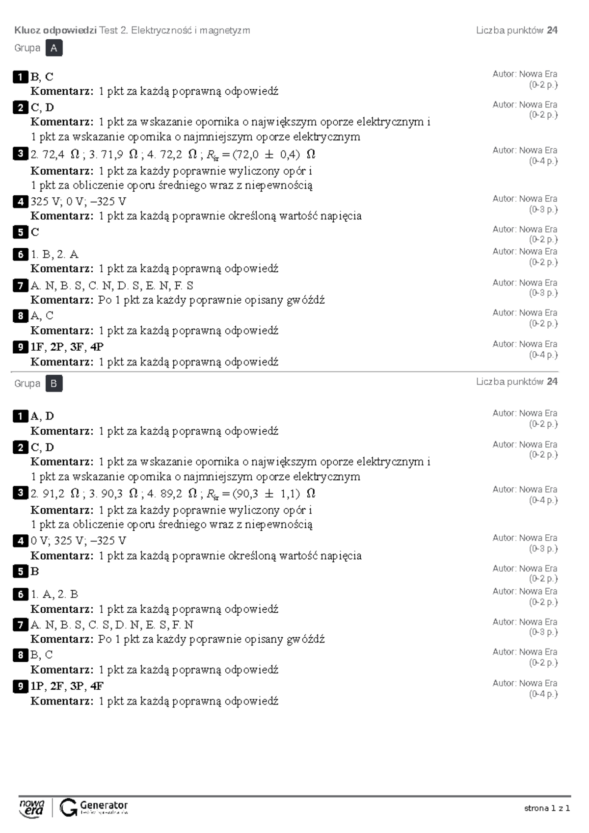 Test Z Działu Magnetyzm Grupa A Odpowiedzi www.studocu.com