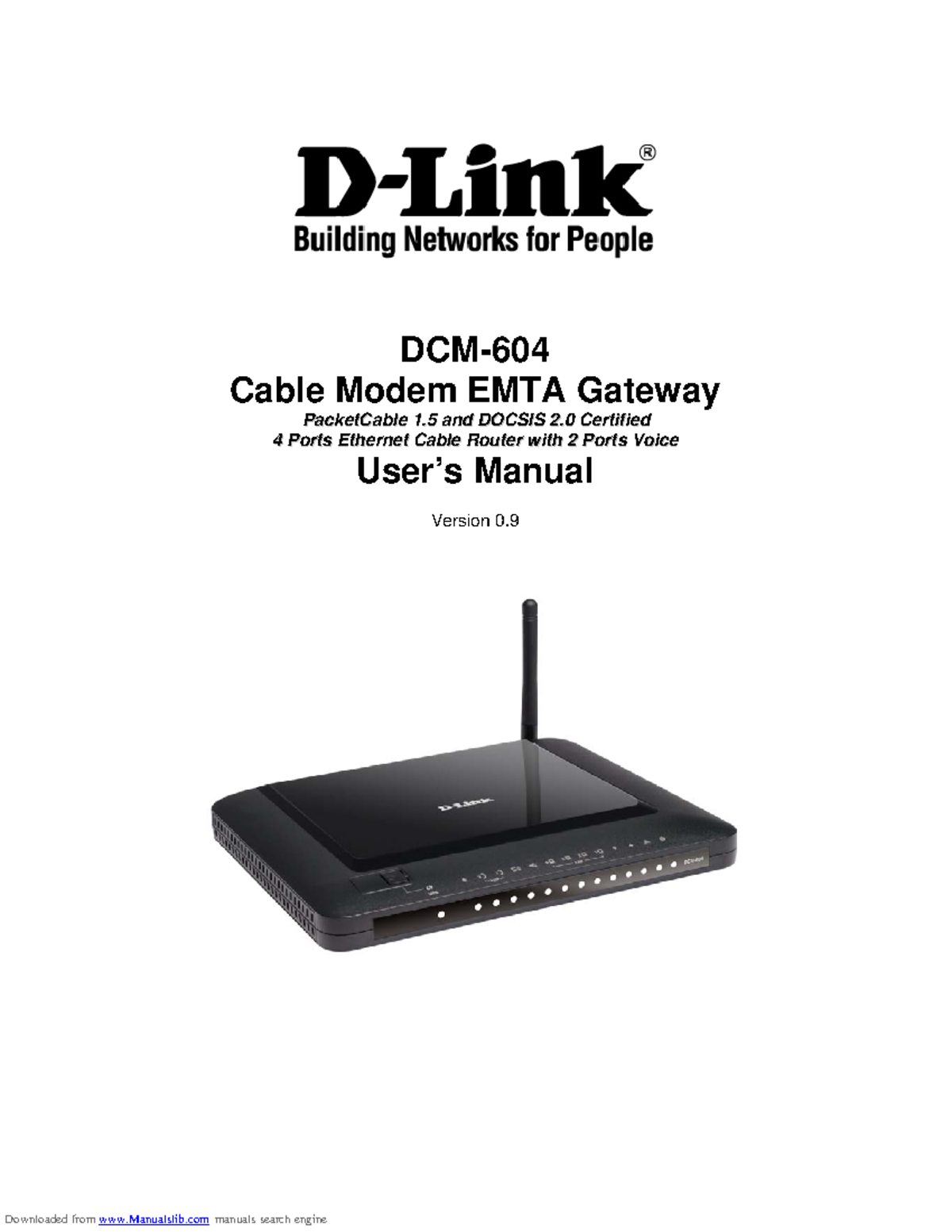 DCM604 Router Manual DCM Cable Modem EMTA Gateway Pa