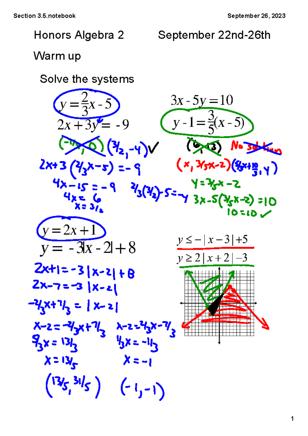Section+3 - Unit 2 of Algebra 2 Honors at Langley High School FCPS ...