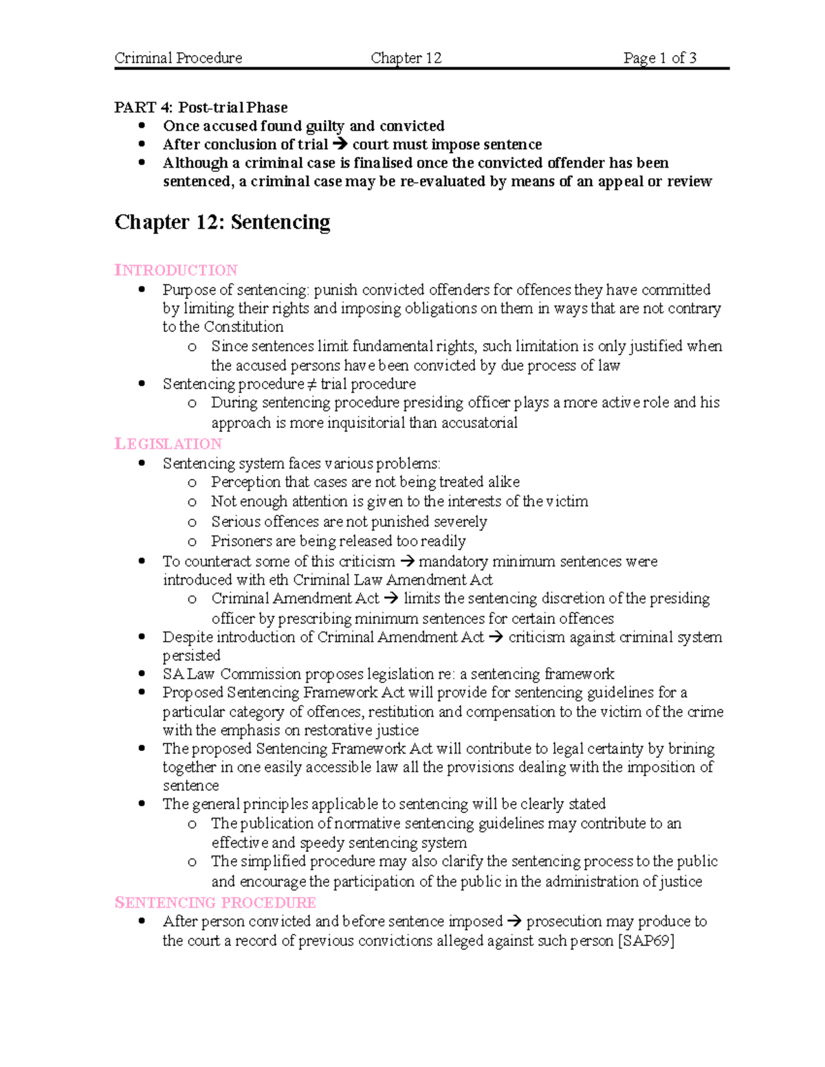 Chapter 12 - Sentencing - Criminal Procedure Chapter 12 Page 1 of 3 ...