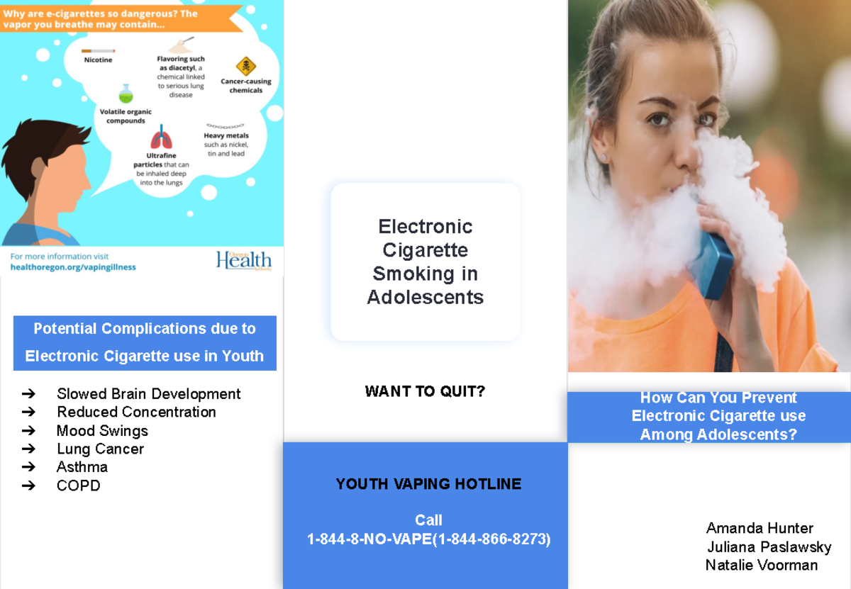 Community Brochure for community class - Electronic Cigarette Smoking ...