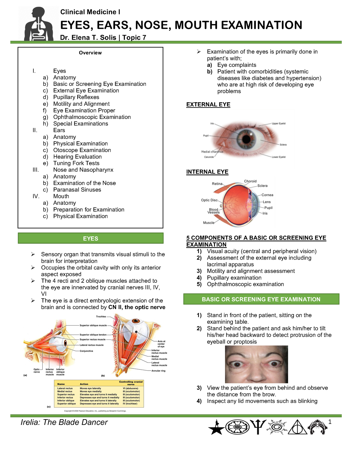 Eyes Ears Nose Mouth Examination IBD - Bachelors In Science In Nursing ...