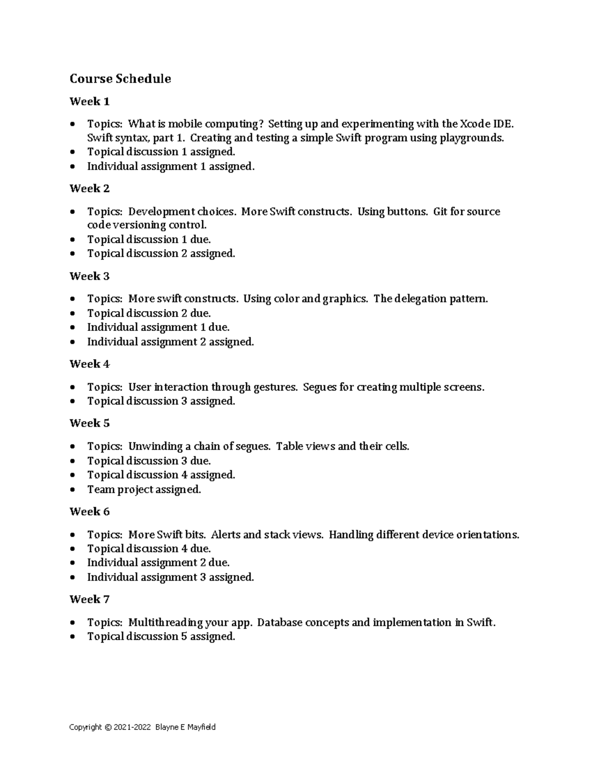 Syllabus Part 3- Mobile App Development - CS5153 - OK State - Studocu
