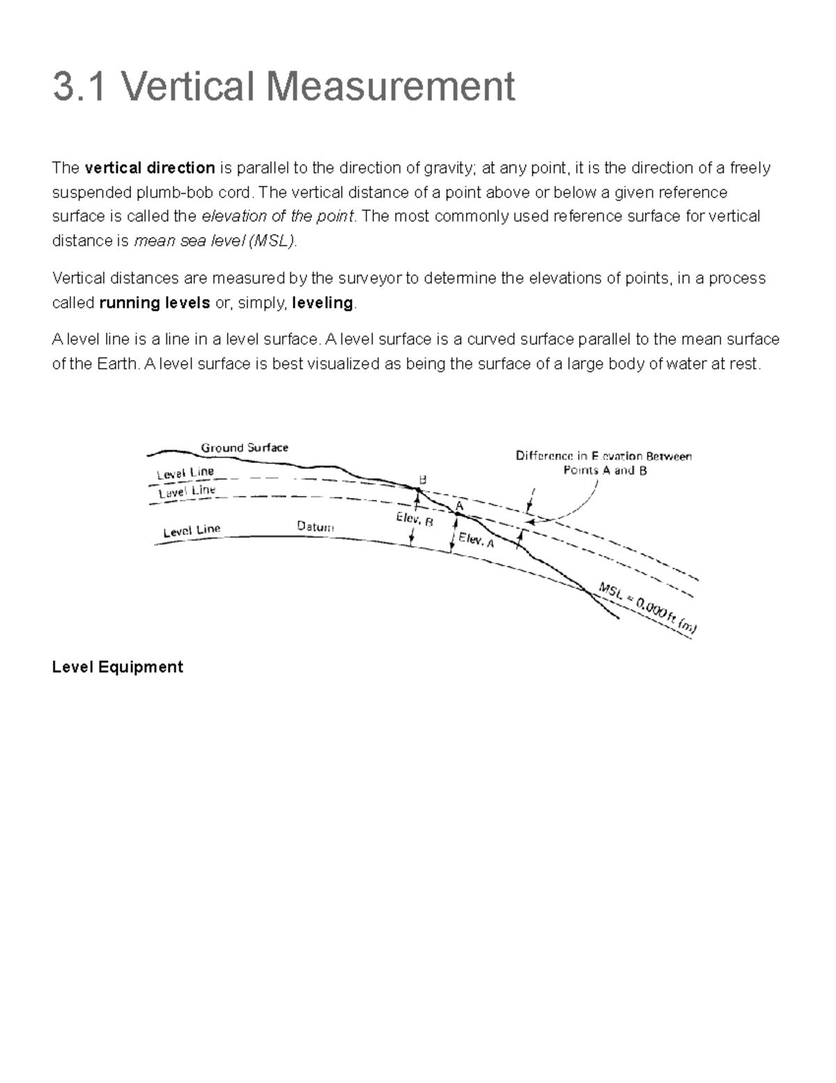 3.1 Vertical Measurement CE 103 Surveying 1converted 3 Vertical