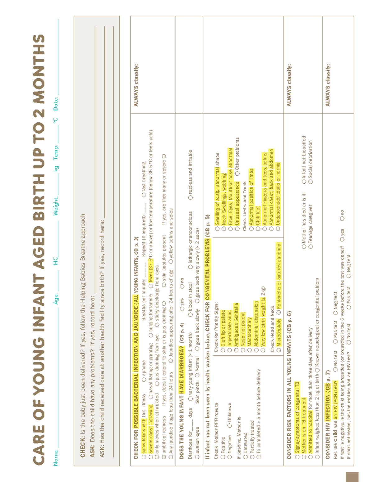 2023 Nothing CHECK FOR POSSIBLE BACTERIAL INFECTION AND JAUNDICE