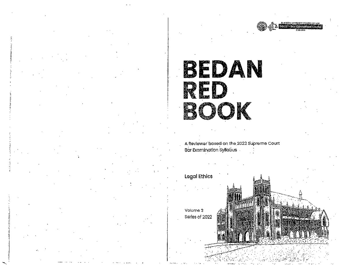 2022 Bedan Red Book Legal Ethics Basic Legal Ethics Studocu