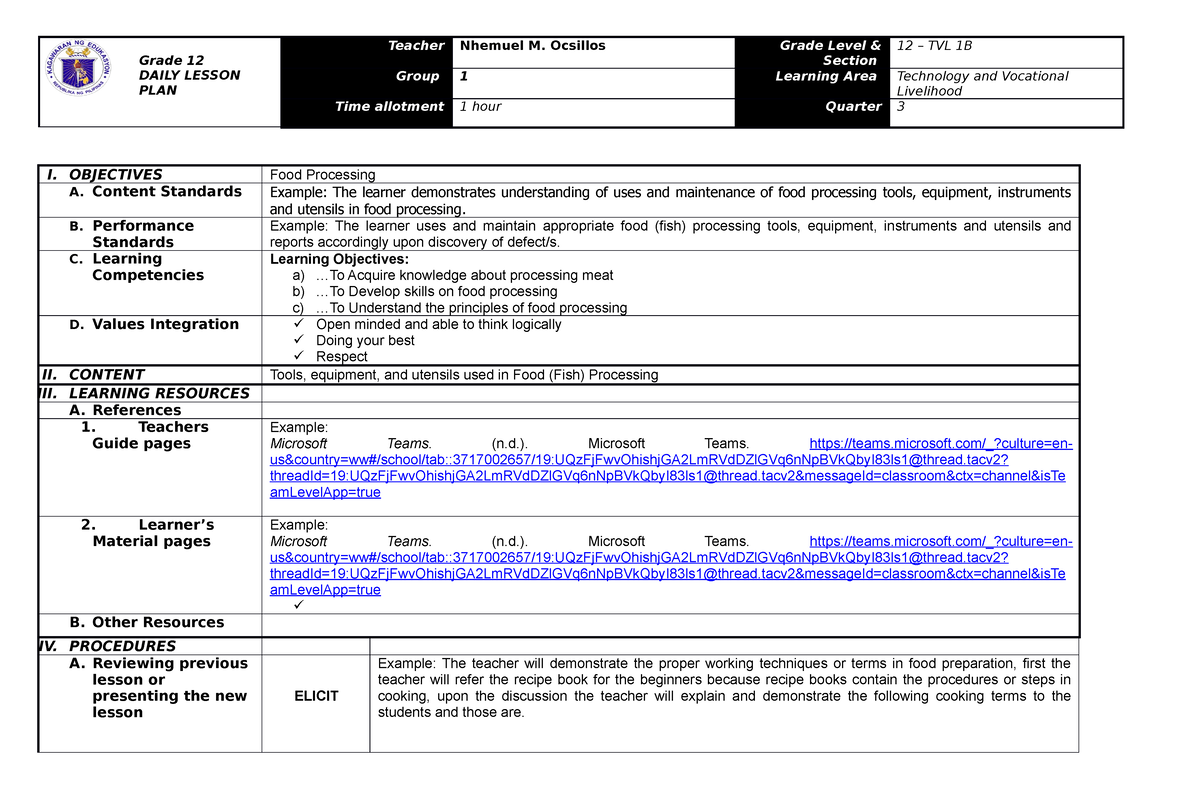 Lesson Plan 7E (Nhemuel M. Ocsillos) - Bachelor of Science in ...