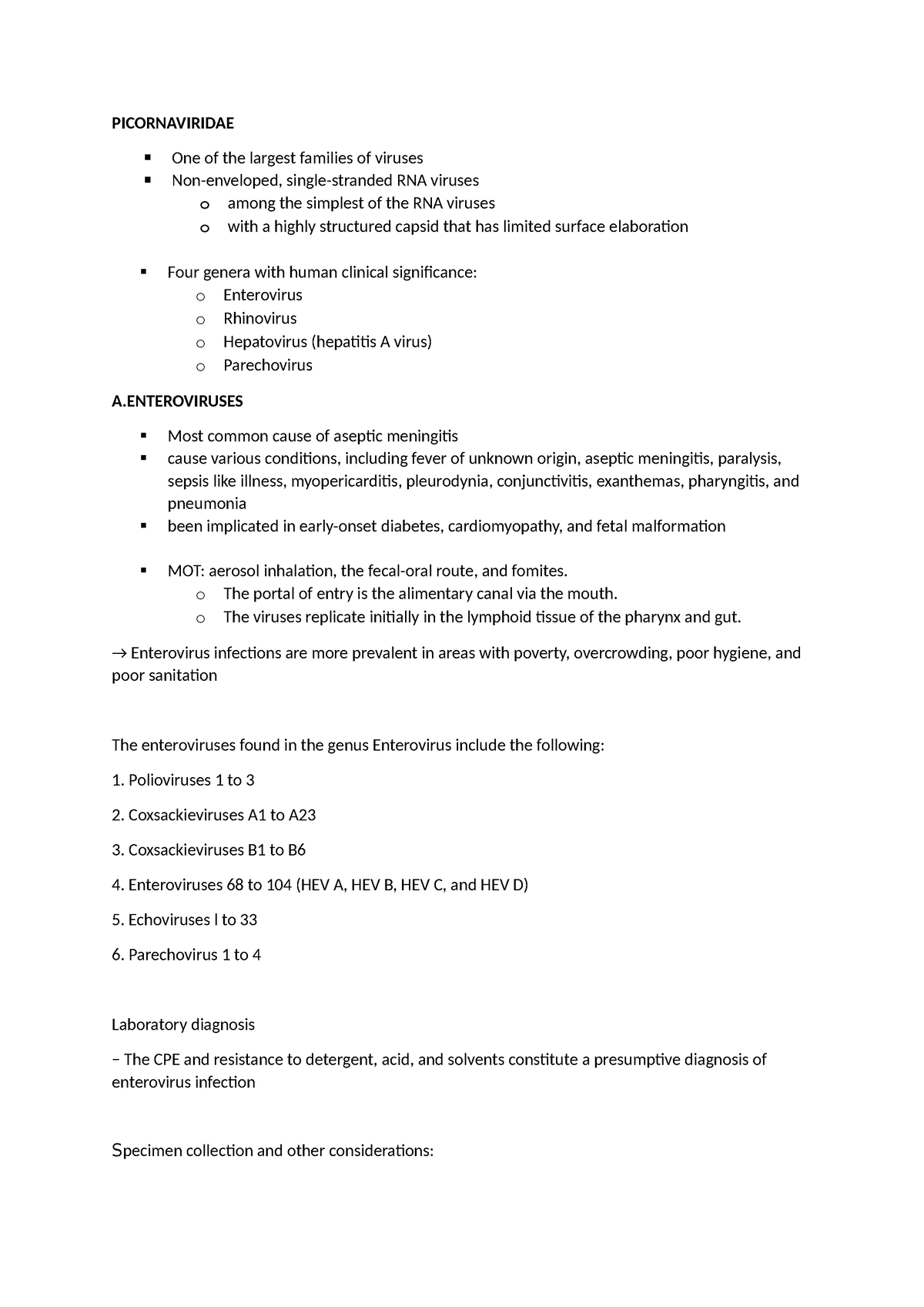 Picorna - Myco - PICORNAVIRIDAE One of the largest families of viruses ...