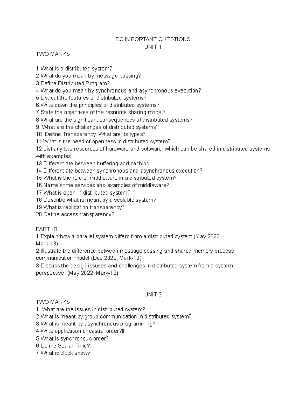 DC imp questions - DC IMPORTANT QUESTIONS UNIT 1 TWO MARKS 1 is a ...