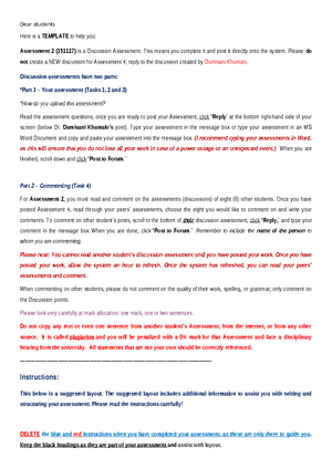 Assessment 3 suggested layout - Assessment 3: Written Assessment ...