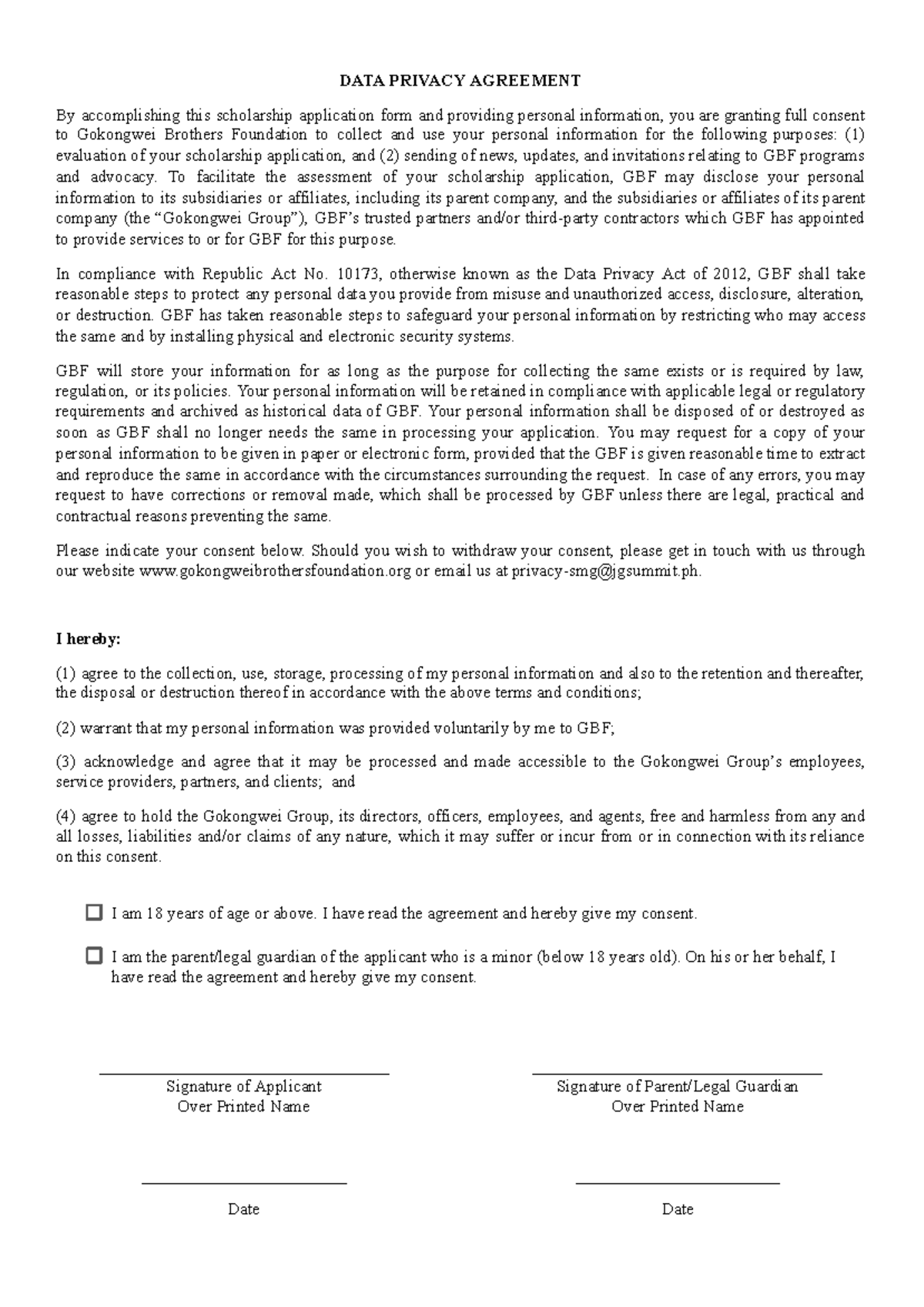 Lastname- Firstname Data Privacy Agreement - DATA PRIVACY AGREEMENT By ...