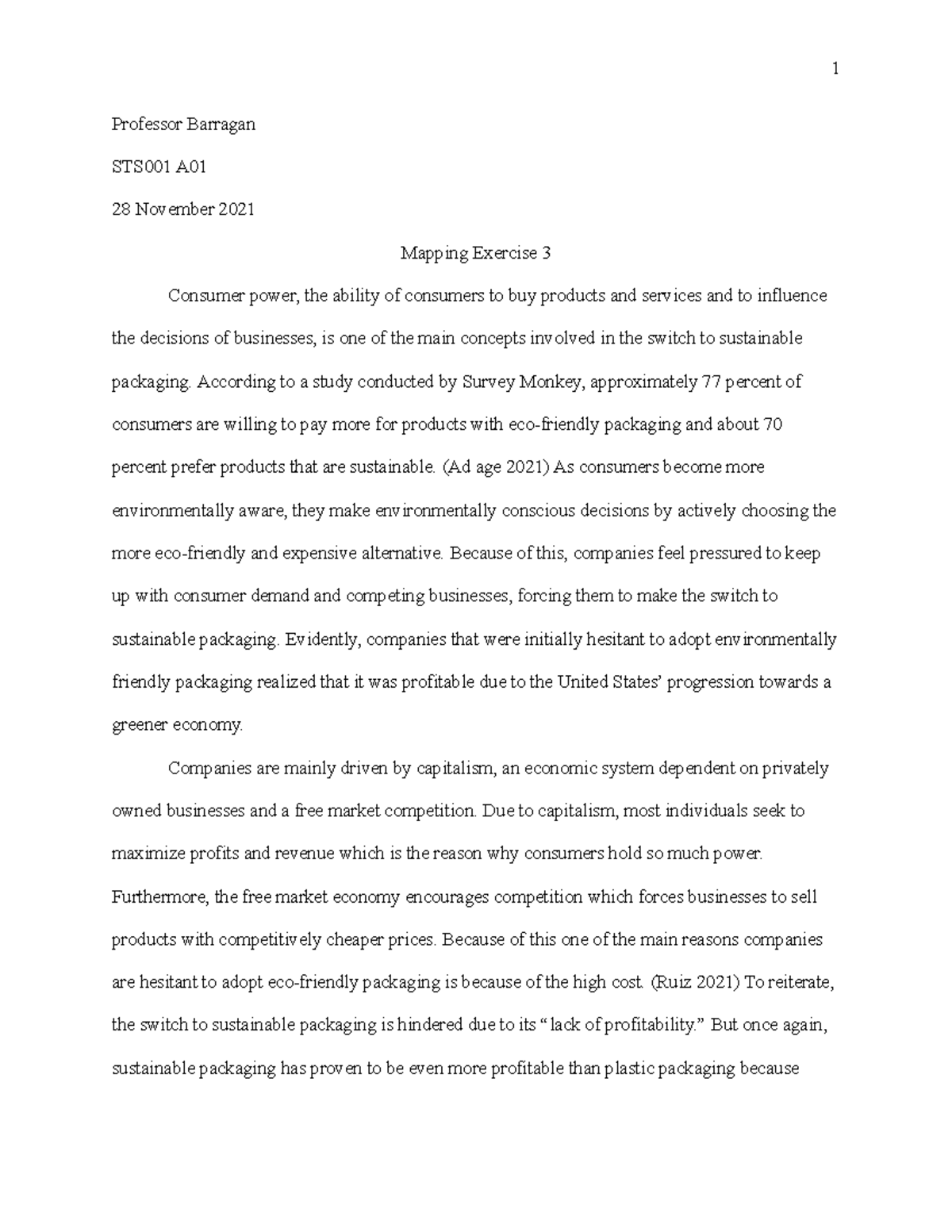 STS Mappingexercise 3 - A+ paper - Professor Barragan STS001 A 28 ...