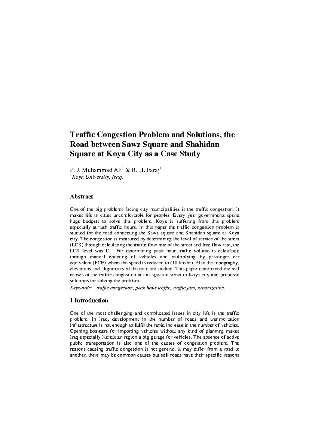 traffic congestion problem solution essay