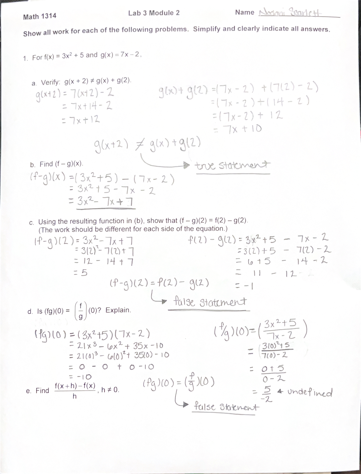 Lab 3 Module 2 - MATH 1314 - Studocu