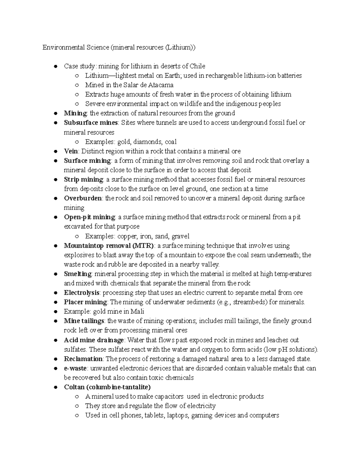 case study of mineral resources