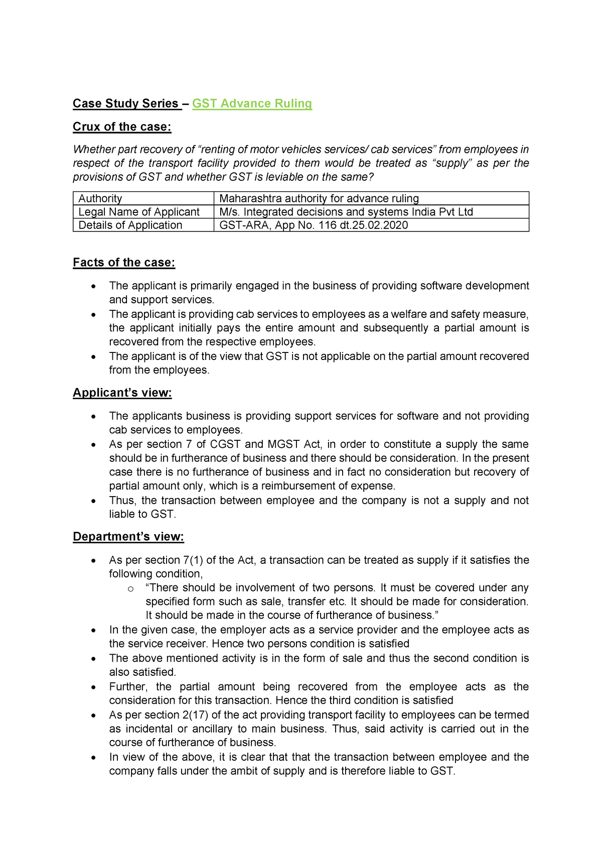 gst case study pdf