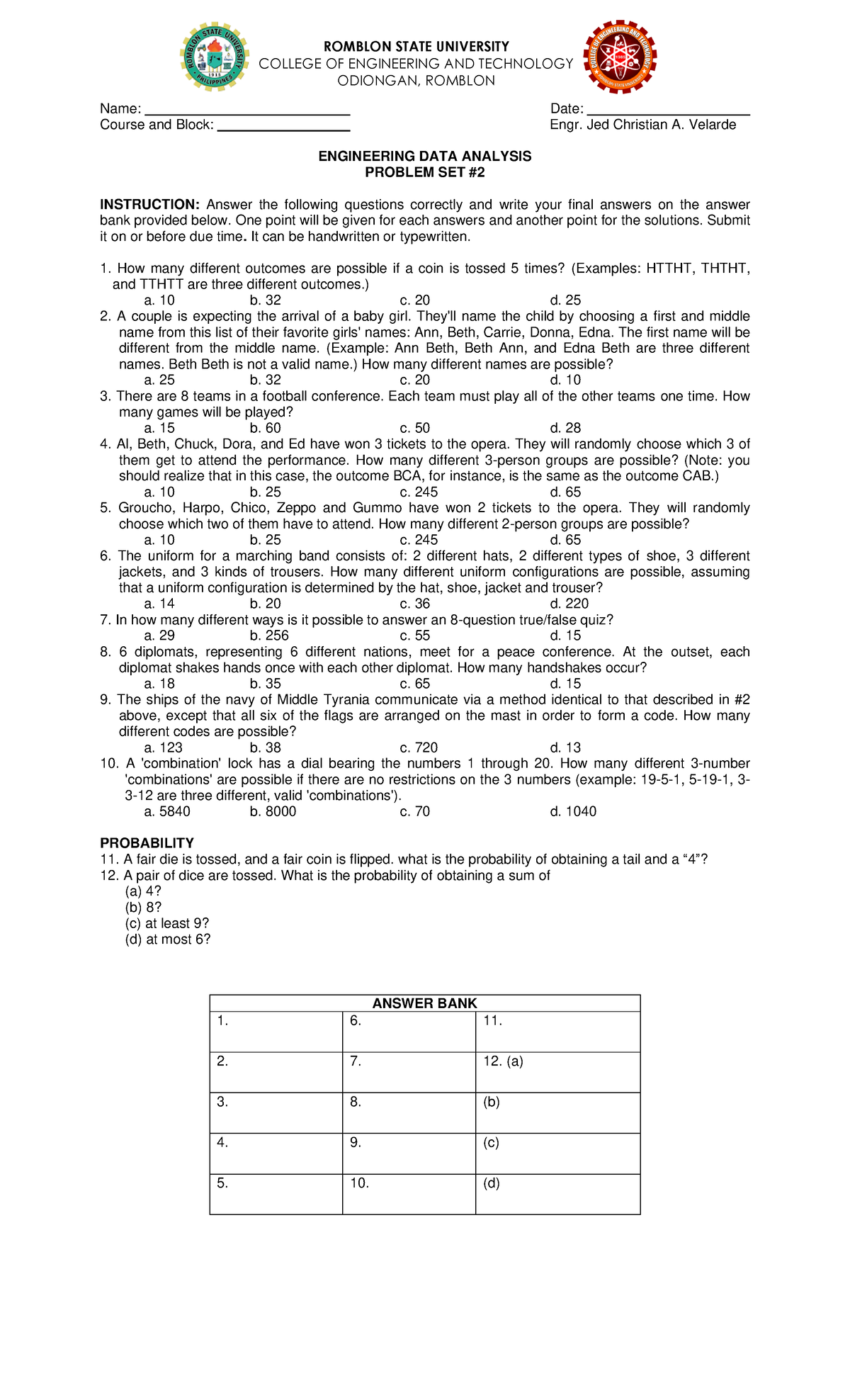 Apple ann Cuaderno - EDA Problem Set #2 - ROMBLON STATE UNIVERSITY ...