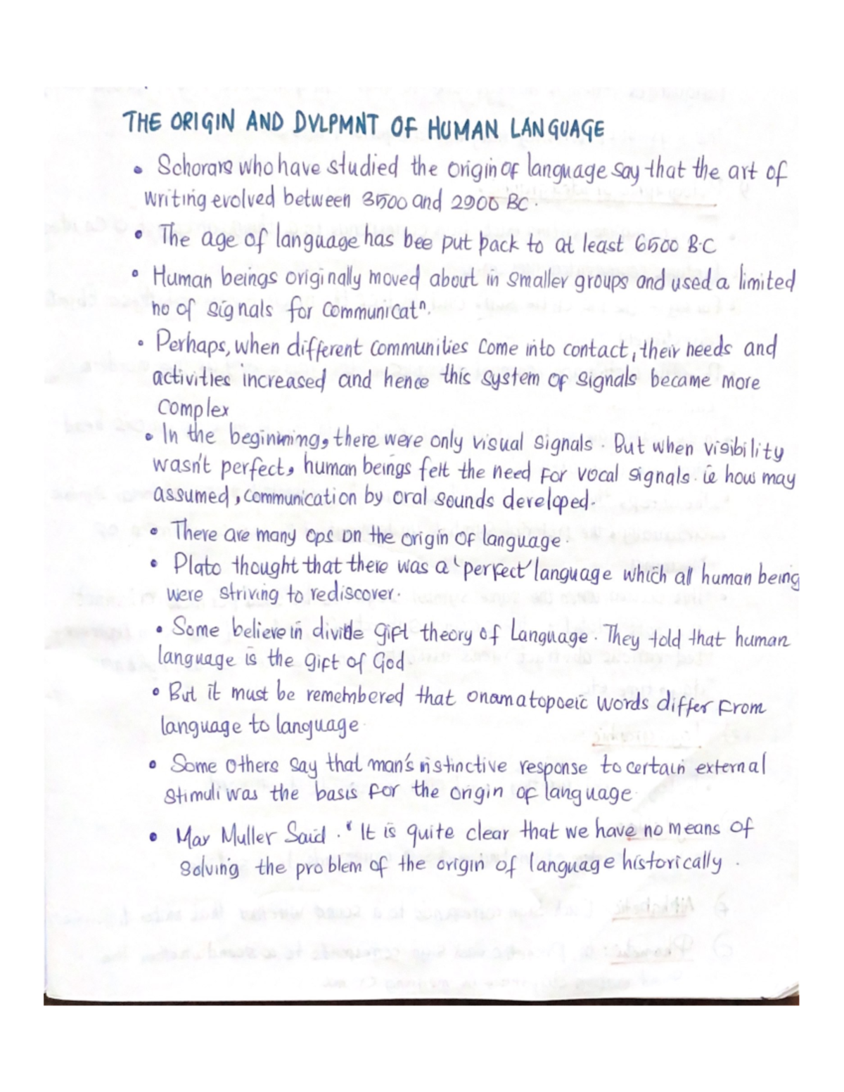 THE Origin AND Dvlpmnt OF Human Language - B. A English language and ...
