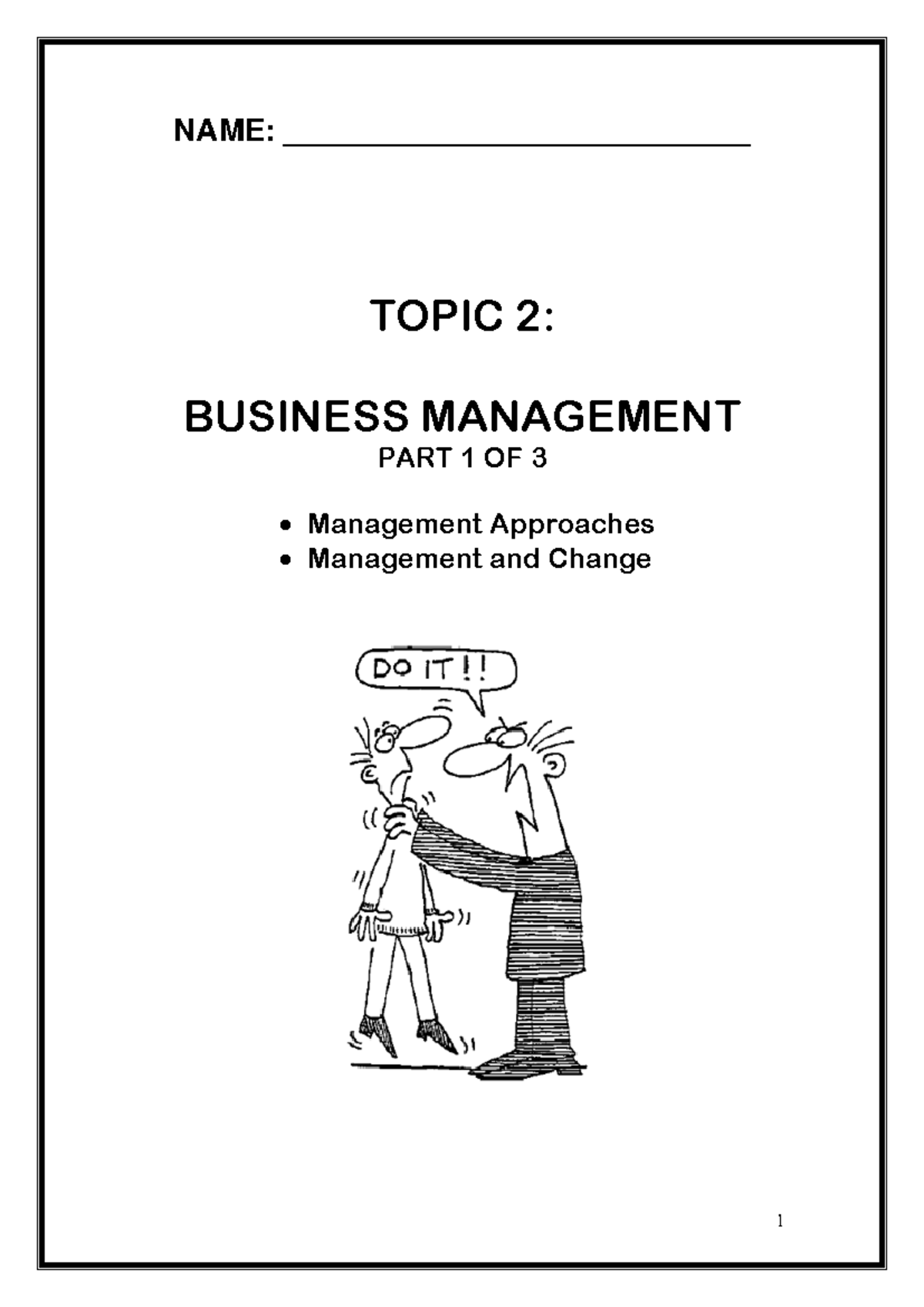 1 Business management booklet Pt 1 2018 - NAME ...